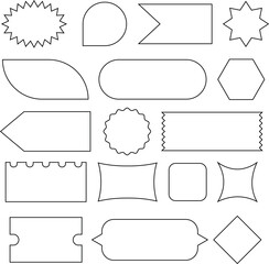 Outline stroke discount offer label icon collection vector design on white background