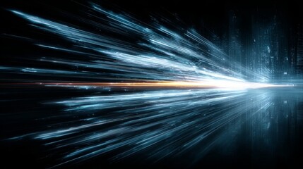 Abstract High Speed Concept with Blue Light Trails Background for Digital and Creative Visual Needs