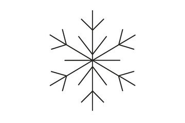 Minimalist Geometric Snowflake. Stylized snowflake. Minimalistic one-line drawing sharp-edged geometric