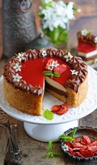 Strawberry Chocolate Layer Cake