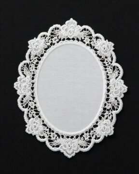 Elegant Design Oval Retro doily white Rose Flowers Embroidery doily Super Lace Appliques, rococo aesthetic design