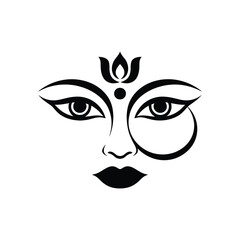  stylized face with dramatic features, silhouette vector design on a white background