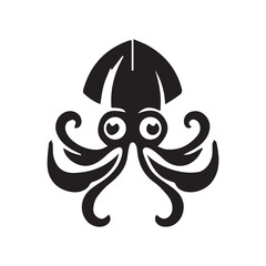 minimalist squid logo with white background