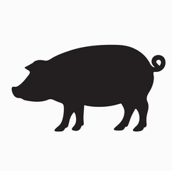 Pig Silhouette Icon – Farm Livestock Vector Art
• Black Hog Illustration – Agriculture Animal Design