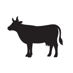 Cow Silhouette Vector – Dairy Farm Animal Icon
• Black Bull/Cow Graphic – Livestock Illustration