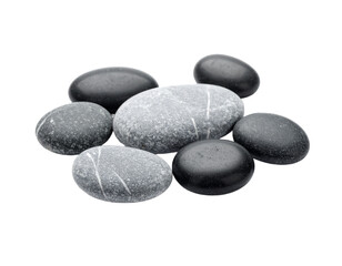 Smooth Zen Stones Arrangement on White Background