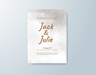 Wedding invitation with abstract splash watercolor