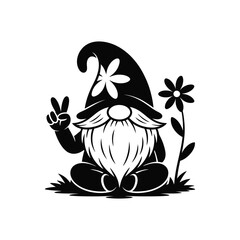  Gnome silhouette vector design on a white background