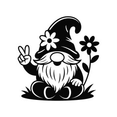  Gnome silhouette vector design on a white background