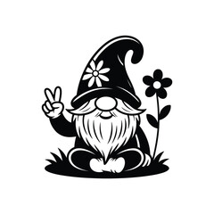  Gnome silhouette vector design on a white background