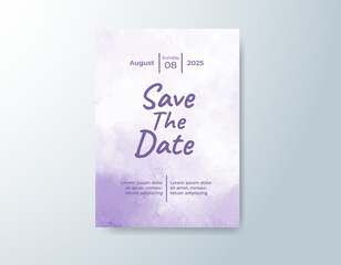 Wedding invitation with abstract splash watercolor