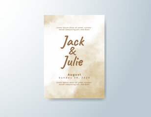 Wedding invitation with abstract splash watercolor