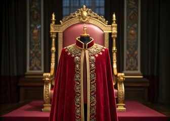 Ornate royal robe and throne symbolizing power and royalty