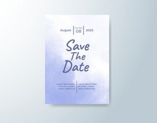 Wedding invitation with abstract splash watercolor