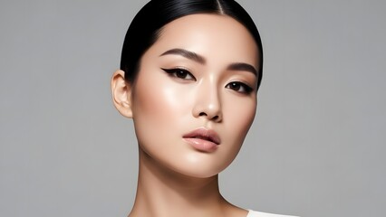 Naklejka premium studio beauty lighting on neutral background
