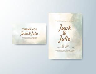 Wedding invitation with abstract splash watercolor