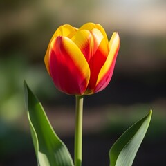 Naklejka premium red yellow tulip