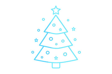 Fototapeta premium Neon Christmas Tree. Neon Christmas Tree Illustration. Flat minimalist vector illustration of a Neon Christmas