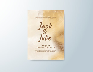 Wedding invitation with abstract splash watercolor