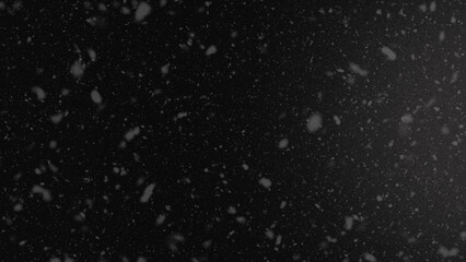 Dark black background design with snow effect for copy space of Christmas celebration cards, banners, posters