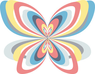 Fototapeta premium Colorful Layered Abstract Butterfly Geometric Art