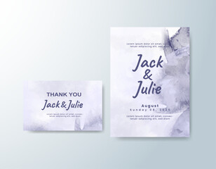 Wedding invitation with abstract splash watercolor