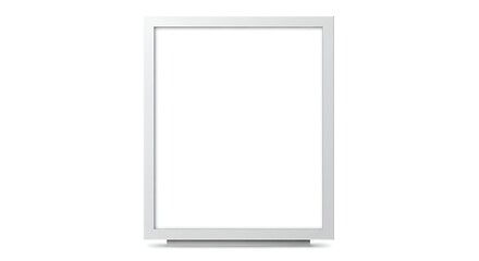 White square frame on a white background, minimalist design.