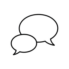 Fototapeta premium Simple outline of two overlapping speech bubbles