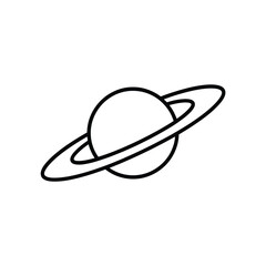 Simple line art drawing of saturn with its rings