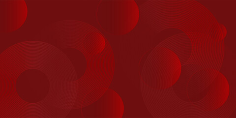 Red Abstract Circular Lines and Gradient Shapes – Modern Geometric Background