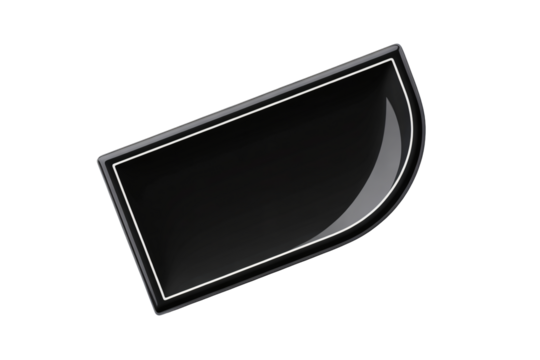 Sleek black sign with modern design elements for brand promotion or stylish communication, perfect for adding a touch of class to any project