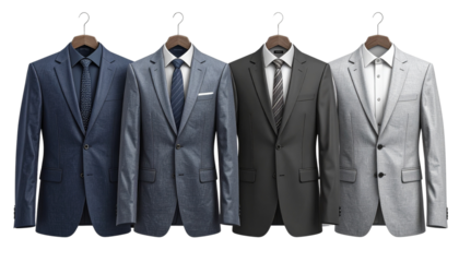 Luxury Corporate Men’s Blazer on Ghost Mannequin, Studio Isolated PNG
