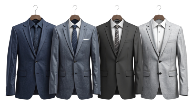 Luxury Corporate Men’s Blazer on Ghost Mannequin, Studio Isolated PNG - Powered by Adobe