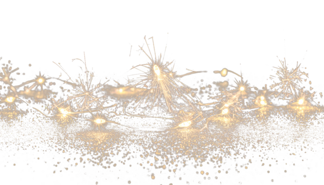 shiny golden glowing sparkles isolated on transparent background, png