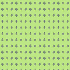 Naklejka premium Repeating Floral Pattern on Green Background