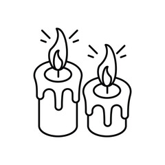 Christmas Candle icon clean and modern vector illustration