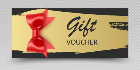 Elegant Gift or Gift Card Voucher with Bow and Brush Stroke