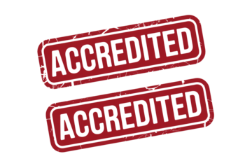 Gain Trust with Two Bold Accredited Stamps for Business Success, Showing Quality Assurance and Reliable Certification, Perfect for Marketing and Promotion