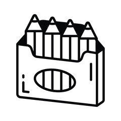 glyph icon of color pencil, drawing, writing and school stationery