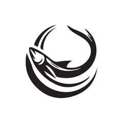 minimalist darfish logo with white background