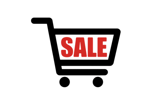 Exciting red SALE sign for online marketing promotions and discount offers, perfect for grabbing attention and boosting sales during seasonal events