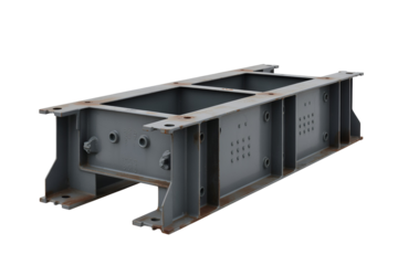 Industrial metal frame structure isolated on transparent background