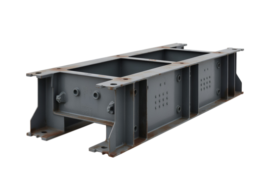 Industrial metal frame structure isolated on transparent background