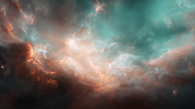 Colorful cosmic clouds swirl in the vastness of space during a vibrant stellar formation