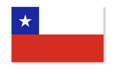 Naklejka premium National flag of Chile in flat style. Vector flat illustration.