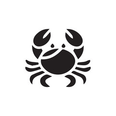 minimalist crab logo with white background