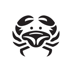 minimalist crab logo with white background