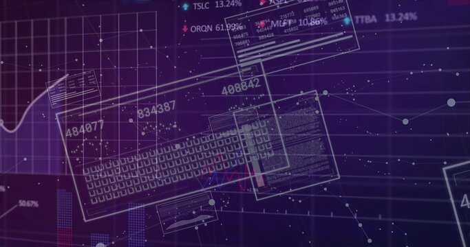 Floating faint wireframe keyboard and overlaid data panels in virtual dashboard, showing readouts - Powered by Adobe
