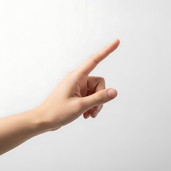 Hand Pointing Upward on White Background.