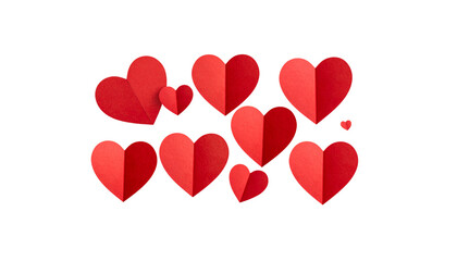 Beautiful Valentine's Day background showing love illustration with isolated hearts on white background